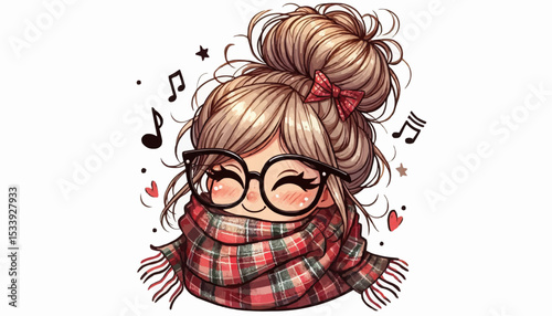 girl with hair curlers