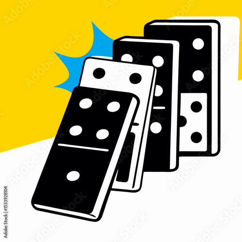 Falling Dominos Chain Reaction Illustration