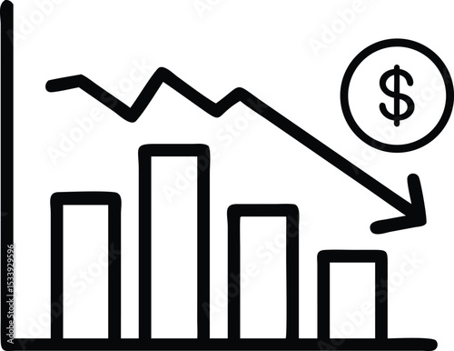 Money Decrease Icon vector