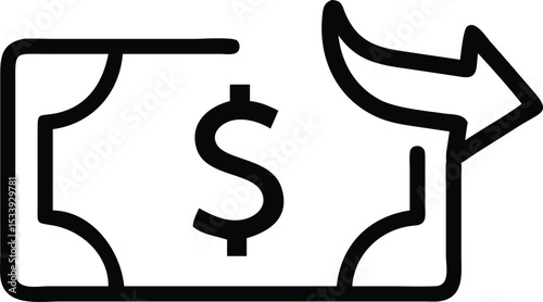 dollar arrows down icon sign vector