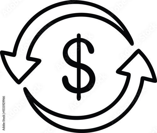 Money transfer currency icon.