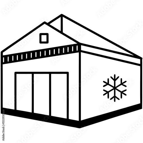 Cold Storage Vector Illustration | Generative AI & Linocut Silhouette Design
