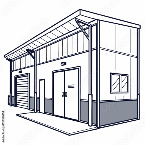 Cold Storage Vector Illustration | Generative AI & Linocut Silhouette Design