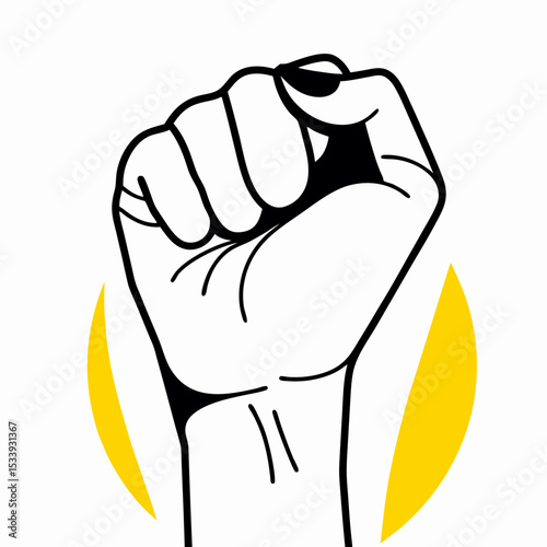 Close-up of a clenched fist, symbol of power and unity