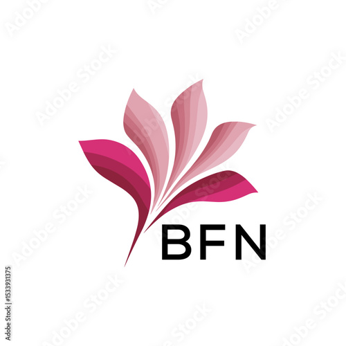BFN Elegant Abstract Floral Logo Design BFN  Later Logo, with Pink Petals and BFN Text
