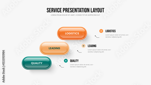 Digital Launch 3 Step Infographic Frame Layout. Sales Briefing Presentation Design Vector Illustration. Visual Forecast Three Element Diagram Slide Template.