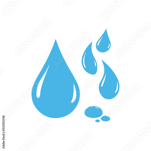 water drop icon blue water drop vector water drops icon sign symbol Set of blue water drops vector illustration