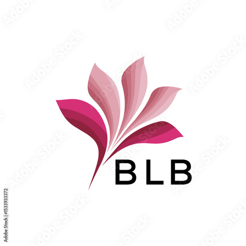 BLB Elegant Abstract Floral Logo Design BLB  Later Logo, with Pink Petals and BLB Text
