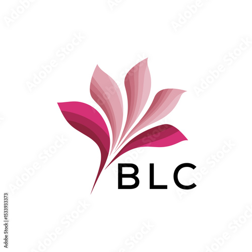 BLC Elegant Abstract Floral Logo Design BLC  Later Logo, with Pink Petals and BLC Text
