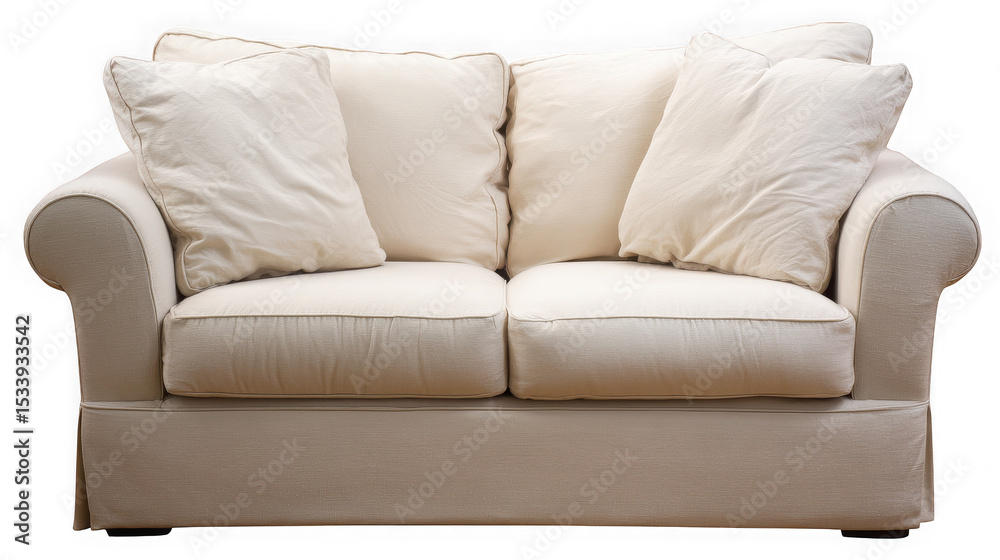Obraz premium Cream Sofa with Pillows