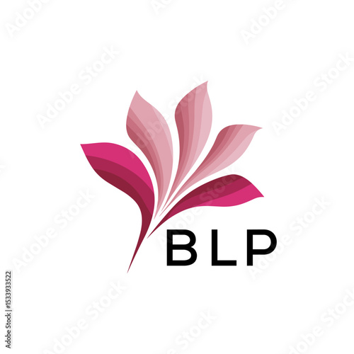 BLP Elegant Abstract Floral Logo Design BLP  Later Logo, with Pink Petals and BLP Text

