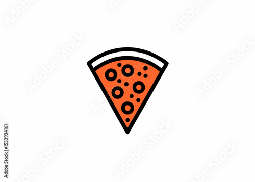 delicious slice of pepperoni pizza with melted cheese, hand drawn Watercolor vector illustration	