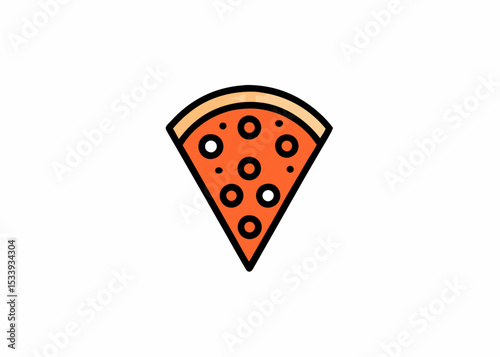 Modern Pizza Icon . Hand Drawn Pizza Vector  mascot logo design