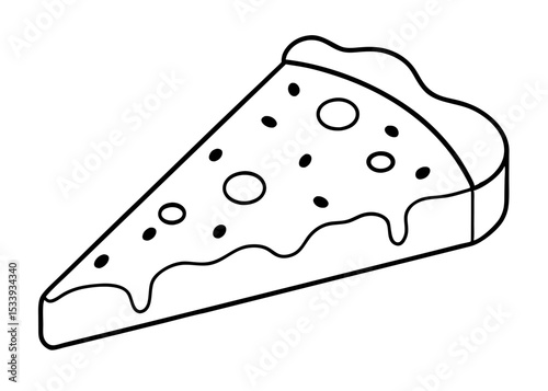 Pizza flat vector illustration. Slice of pizza vector set for restaurant, dinner and italian menu line art vector illustration	