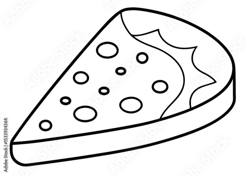 Pizza flat vector illustration. Slice of pizza vector set for restaurant, dinner and italian menu line art vector illustration	