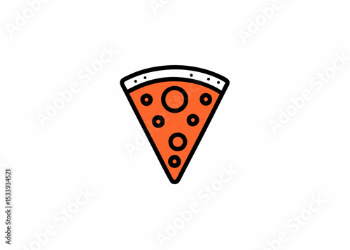 Modern Pizza Icon . Hand Drawn Pizza Vector  mascot logo design