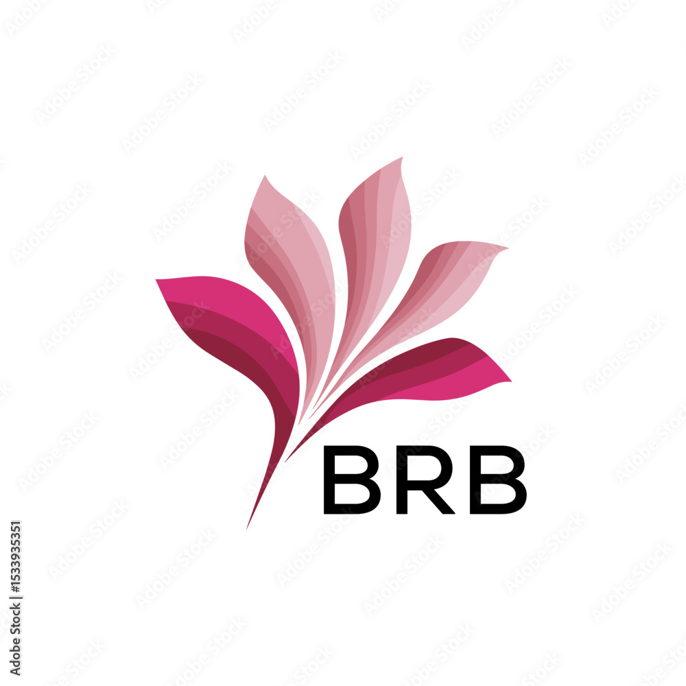 Fototapeta premium BRB Elegant Abstract Floral Logo Design BRB Later Logo, with Pink Petals and AAB Text 