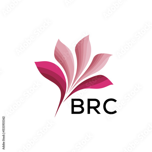 BRC Elegant Abstract Floral Logo Design BRC Later Logo, with Pink Petals and AAB Text
