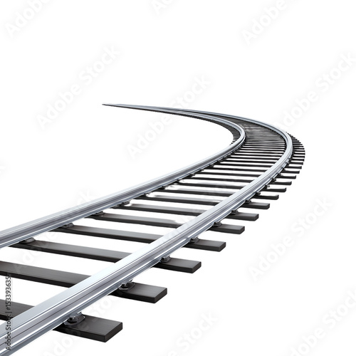 Curved Railroad Tracks Ahead