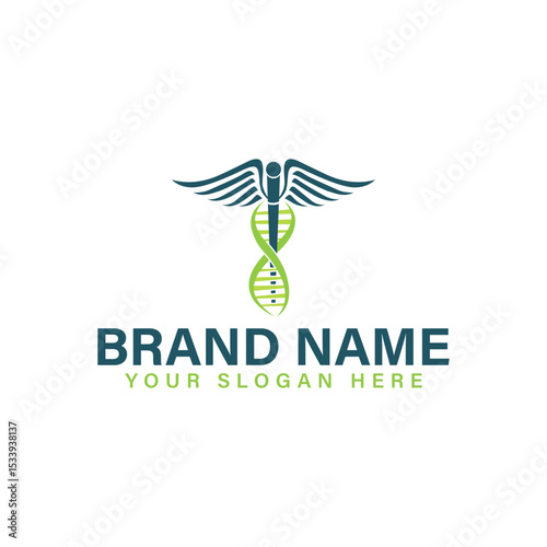 Medical hospital clinic pharmaceutical logo design vector art illustration