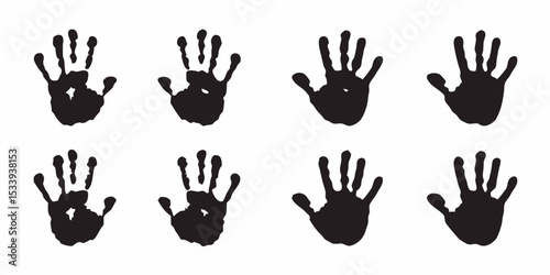 Black handprints vector art illustration design for creative projects and graphic design elements resource art silhouette