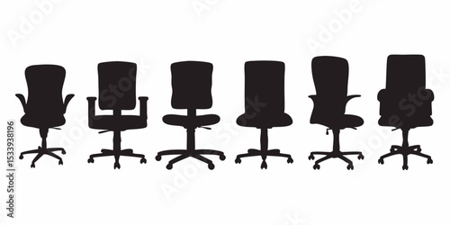 Explore ergonomic office seating solutions for comfort and productivity at work or home office spaces silhouette vector design