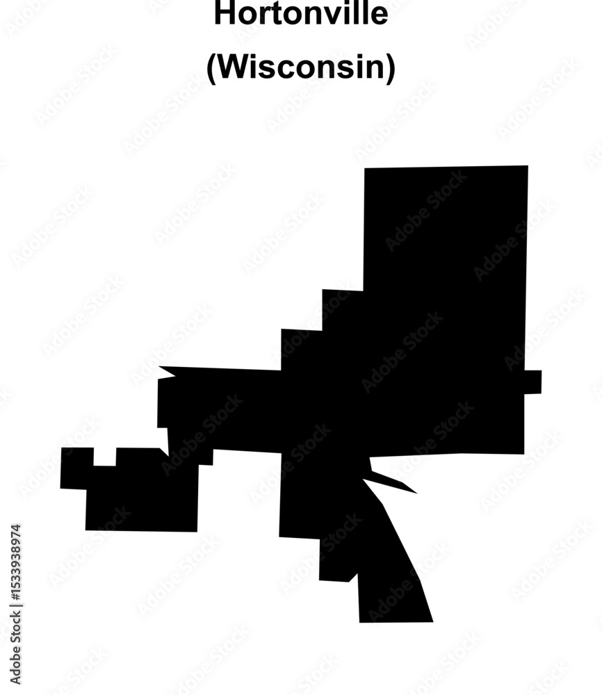 Fototapeta premium Hortonville (Wisconsin) blank outline map