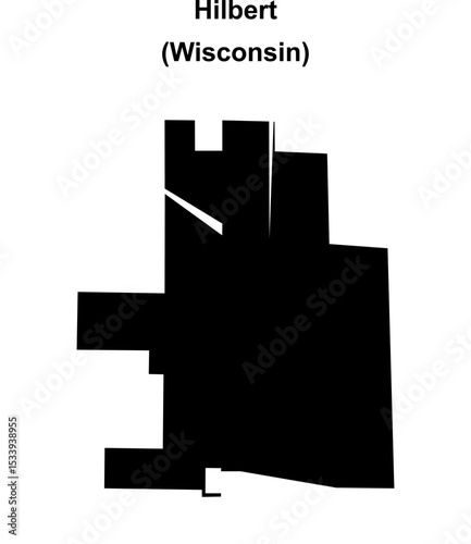 Hilbert (Wisconsin) blank outline map
