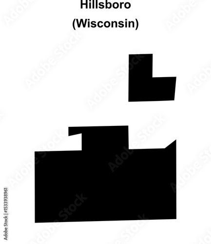 Hillsboro (Wisconsin) blank outline map