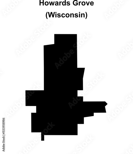 Howards Grove (Wisconsin) blank outline map