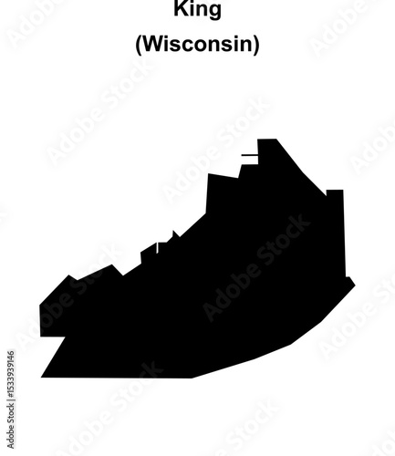 King (Wisconsin) blank outline map