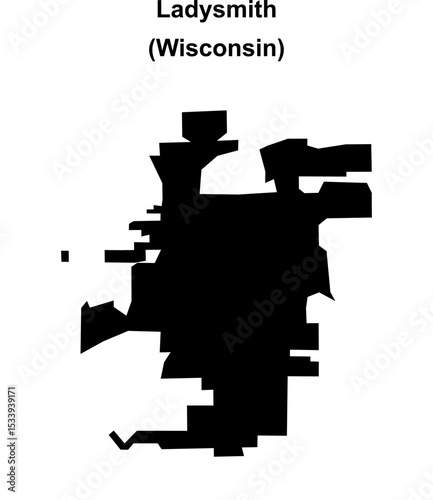 Ladysmith (Wisconsin) blank outline map photo
