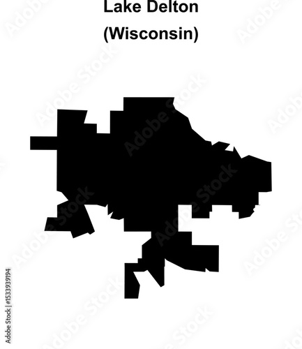 Lake Delton (Wisconsin) blank outline map