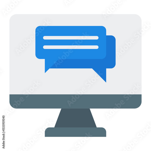 Computer chat icon. Online messaging. Team communication and digital collaboration