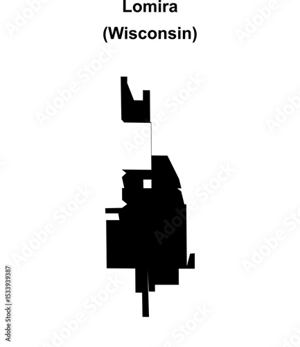 Lomira (Wisconsin) blank outline map