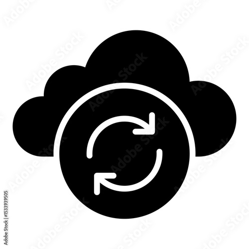 Cloud synchronization icon. Cloud sync and file update. Online storage system