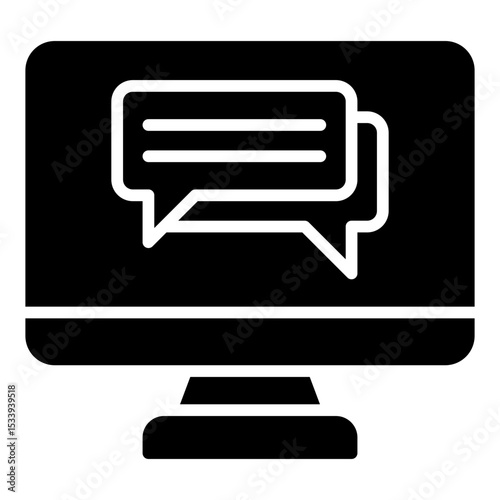 Computer chat icon. Online messaging. Team communication and digital collaboration