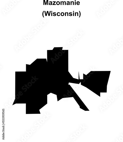Mazomanie (Wisconsin) blank outline map