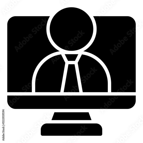 Online presentation icon. Remote slideshow. Digital meeting and pitch deck