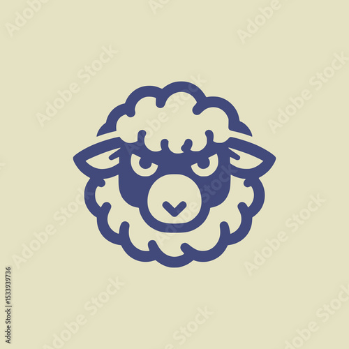 angry sheep animal farm logo vector illustration template design