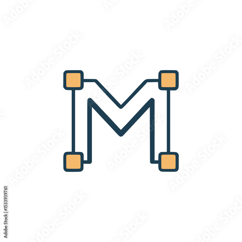letter M blockchain cryptocurrency company logo vector illustration template design