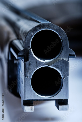 close-up of the breech face of a 12 gauge barrel