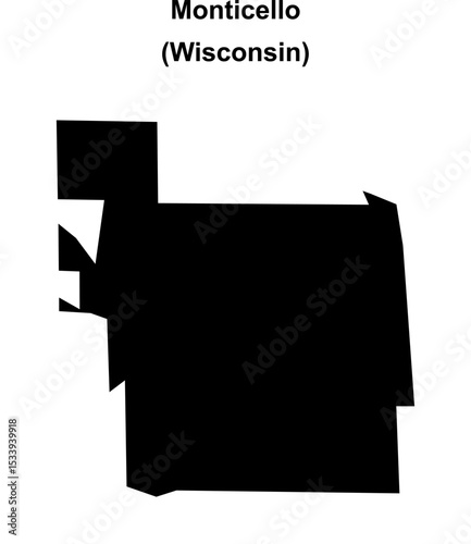 Monticello (Wisconsin) blank outline map