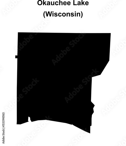 Okauchee Lake (Wisconsin) blank outline map