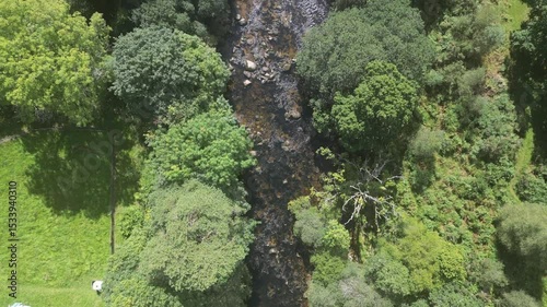 Dartmeet, Dartmoor, Devon, England: DRONE VIEWS: The confluence of the East Dart and West Dart Rivers combining to become the River Dart. Dartmoor National Park is a popular UK holiday resort.
