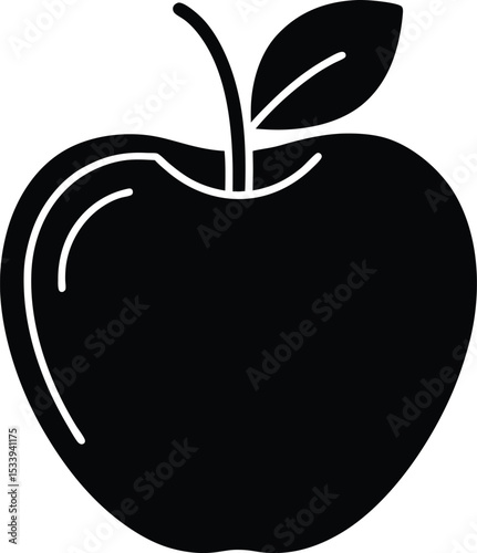 Apple Icon Outline Vector Illustration