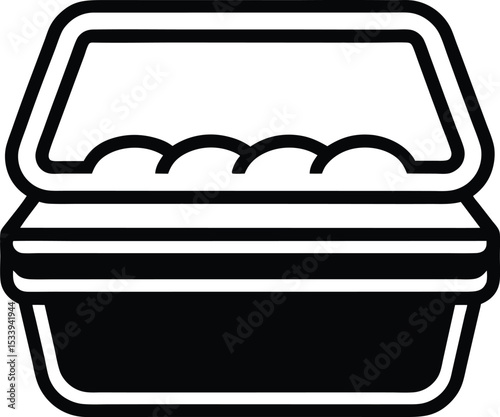 Bento Box Icon Outline Vector Illustration