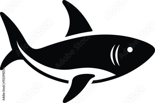 Blue Shark Icon Outline Vector Illustration