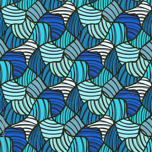 seamless pattern with blue lines 