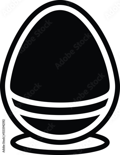 Boiled Egg Icon Outline Vector Illustration